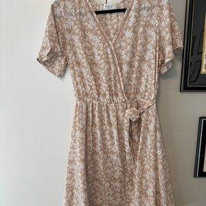 Sienna Sky Floral Midi Dress in Cream and White